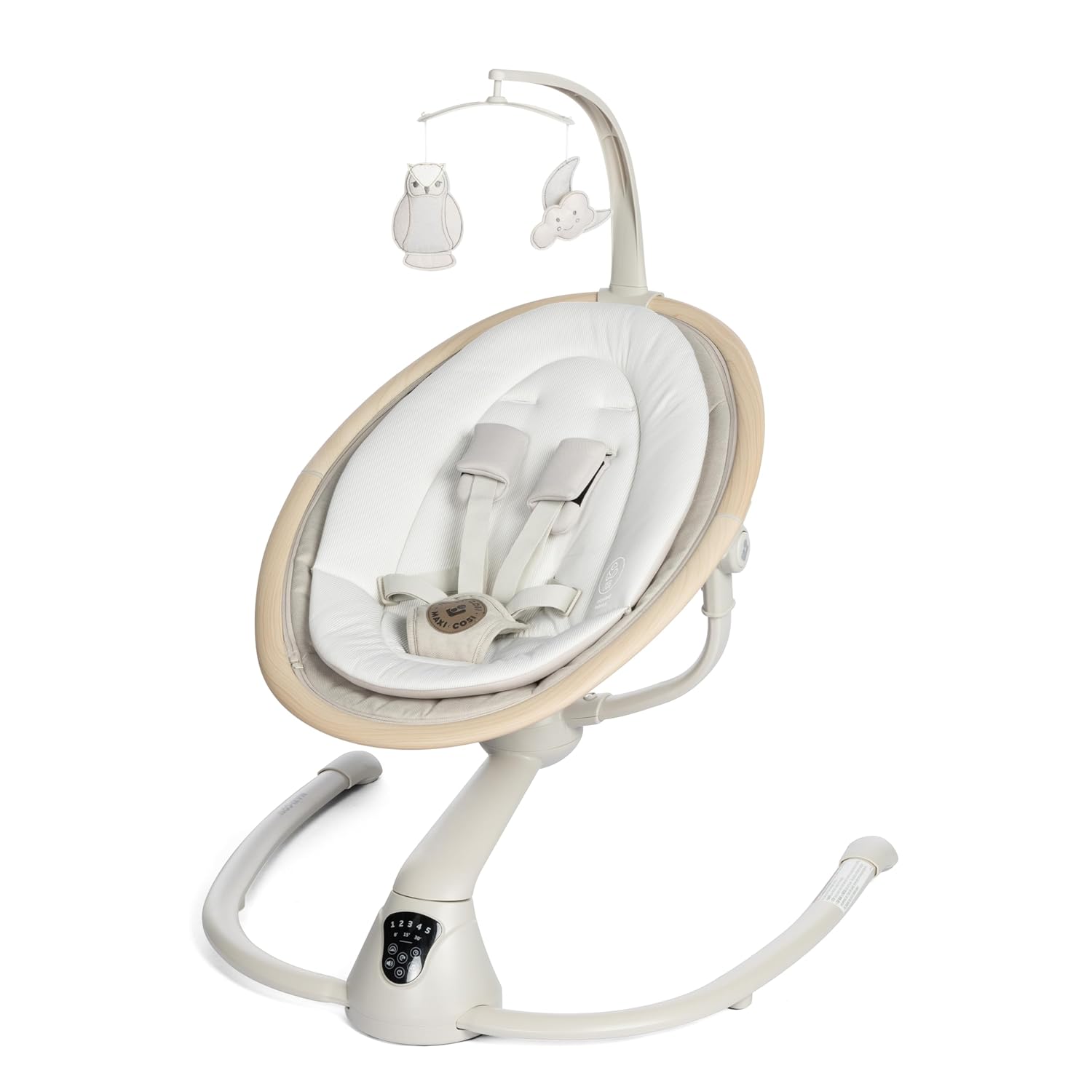 Maxi-Cosi Cassia Baby Swings for InfantsSmart Portable Baby Swing with Music, Lightweight &amp; Foldable Baby Swing, 360 Rotation Infant Swing, Classic Oat