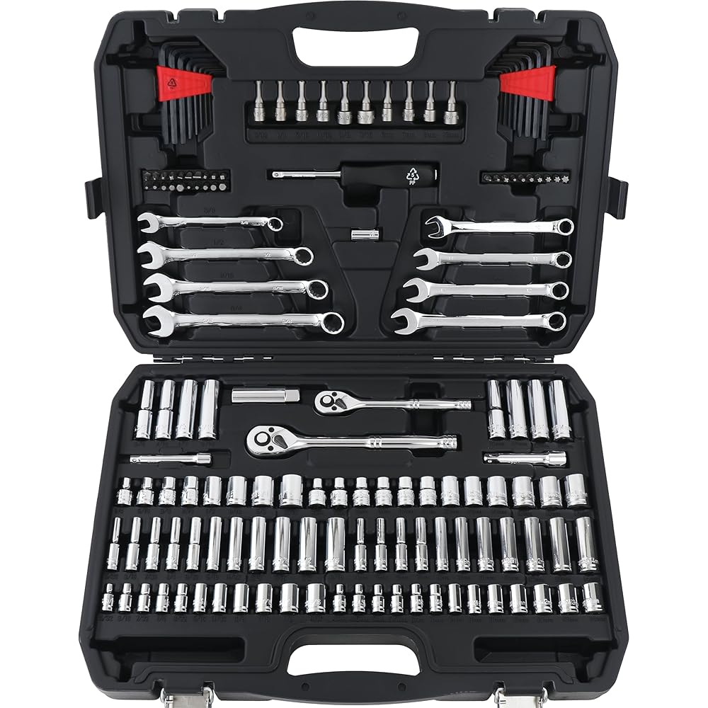 Mechanic's Socket Tool Set With Case, Metric Sizes, 145-Piece