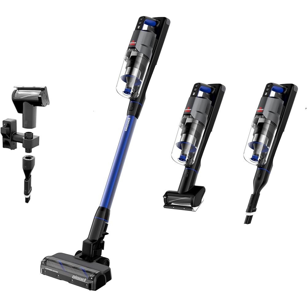 Bissell PowerClean FurFinder 200W Self-Standing Cordless Vacuum w/Tangle Free Brush Roll, Strong Suction, Removeable Battery, Wall Mount, Upholstery Tool &amp; Bright Headlights