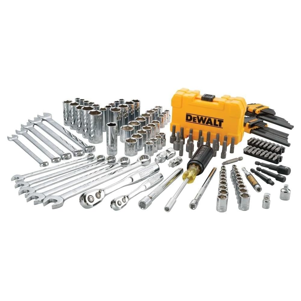DEWALT Mechanics Tools Kit and Socket Set, 142-Piece, 1/4 &amp; 3/8" Drive, MM/SAE (DWMT73802)
