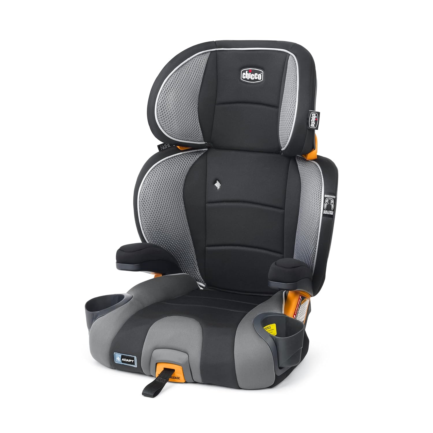 Chicco KidFit Adapt Plus 2-in-1 Belt-Positioning Booster Car Seat, Backless and High Back Booster Seat, for Children Aged 4 Years and up and 40-100 lbs. | Ember/Black