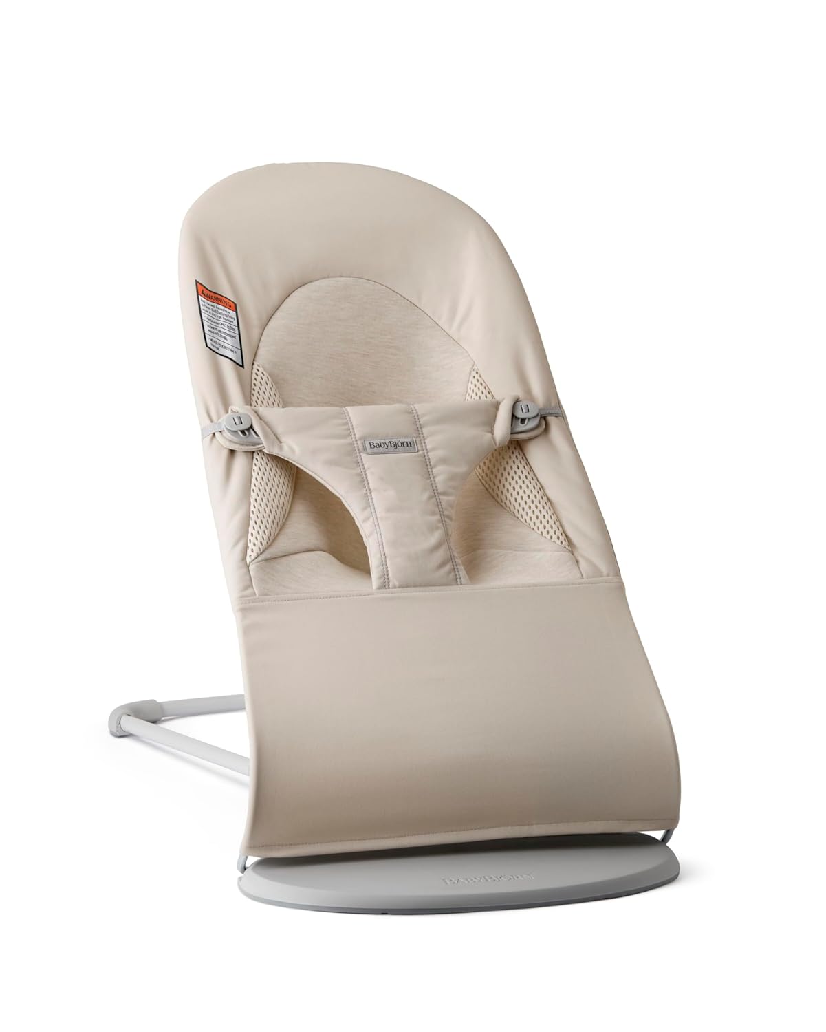 BabyBjörn Bouncer Balance Soft, Light Beige, Woven/Jersey, Tri-Fabric | 2-in-1 Adjustable Baby Bouncer Seat and Toddler Chair, Newborn to Toddler (8-29 lbs), 4 Positions, Lightweight &amp; Portable