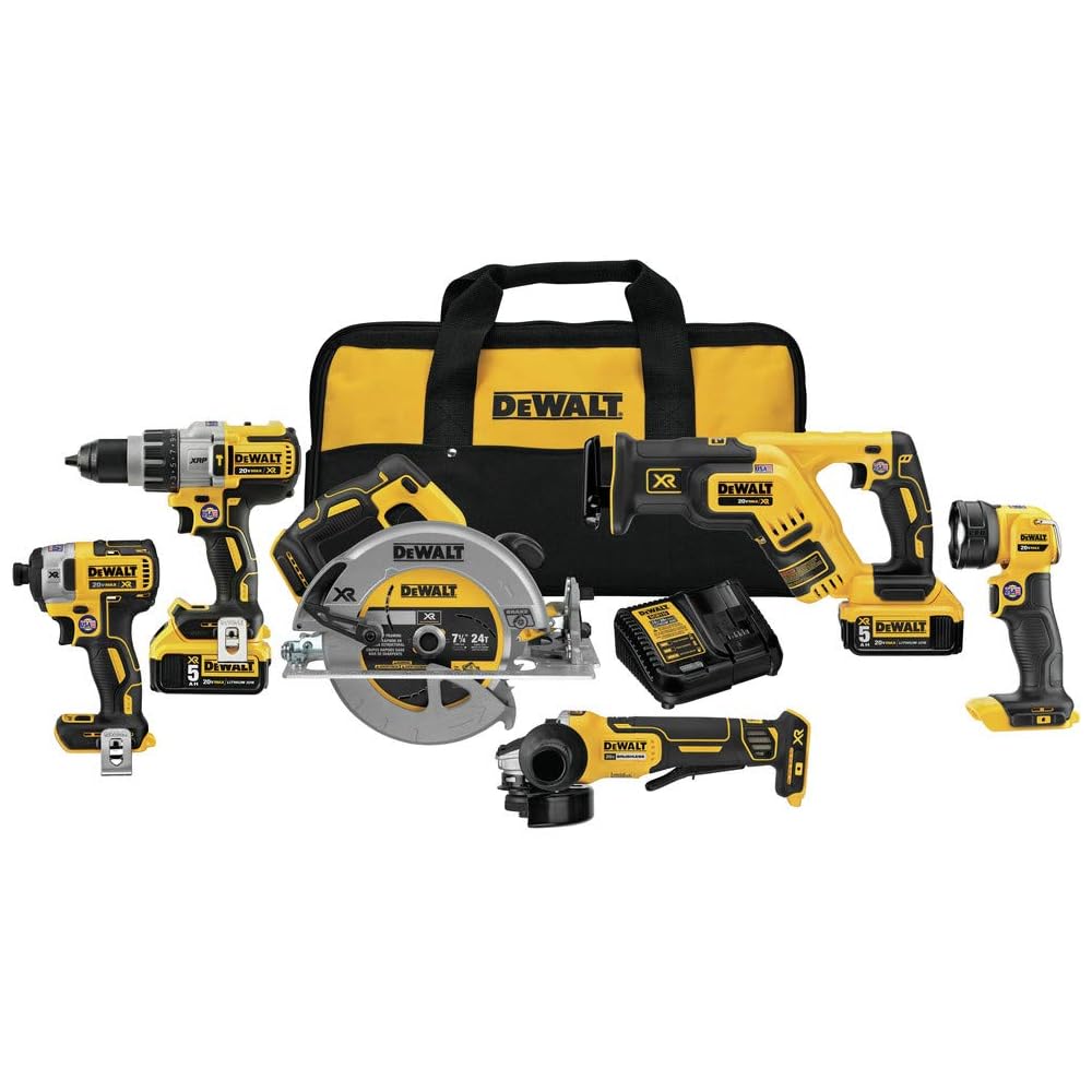 DEWALT 20V MAX* Cordless Drill Combo Kit, 6-Tool (DCK695P2)