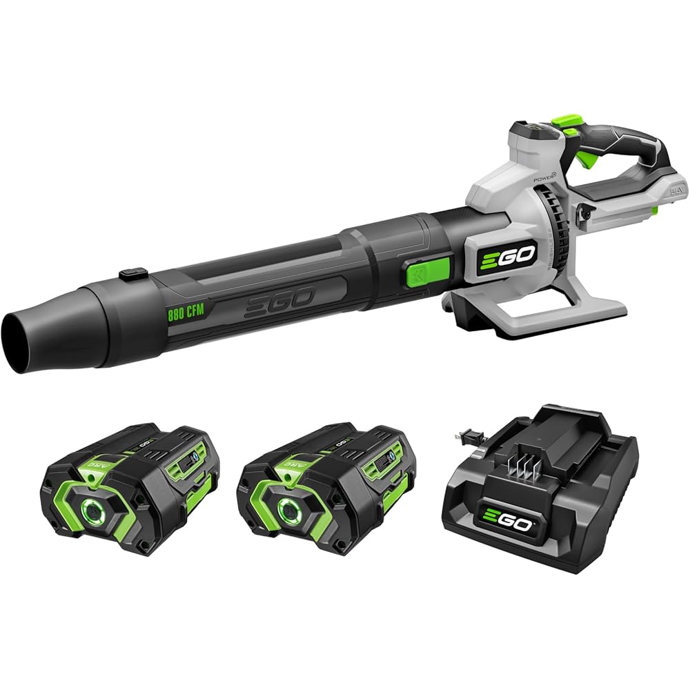 EGO POWER+ Leaf Blower, Cordless Electric 880 CFM, Includes (2) 56V 4.0Ah Batteries and Charger LB8803-2