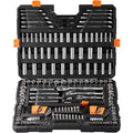 VEVOR Mechanics Tool Set, 205 Pcs SAE and Metric Sockets, 1/4" 3/8" 1/2" Drive Deep and Standard Sockets, Chrome Vanadium Steel, Polyethylene