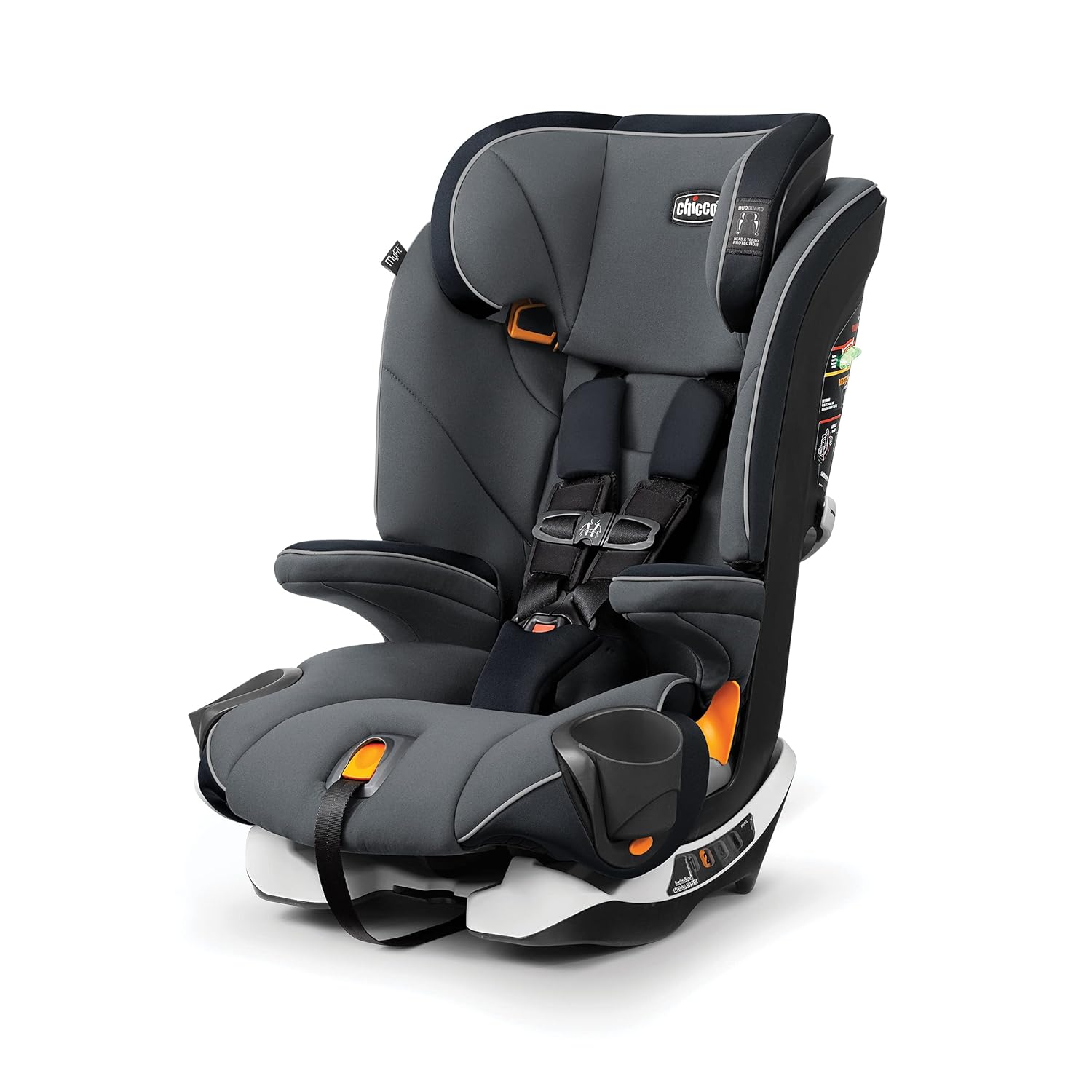 Chicco MyFit® Harness + Booster Car Seat, Forward-Facing 5-Point Harness Car Seat and High Back Booster Seat, for Children 25-100 lbs. | Fathom/Grey/Blue