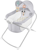 Fisher-Price Portable Baby Crib Soothing View Projection Bassinet with Lights Music Vibrations &amp; Slim Fold for Newborns 0+ Months, Fawning Leaves
