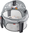Fisher-Price Portable Baby Bassinet Deluxe On-The-Go Projection Dome, Travel Play Space for Newborns with Lights Music &amp; Canopy, Paper Shapes