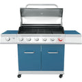 Royal Gourmet GA6402B 6 Burner Propane Gas Grill with Side Burner and Warming Rack, 74,000 BTUs, Cabinet Style Gas BBQ Grill for Barbecue Grilling &amp; Backyard Cooking, Blue
