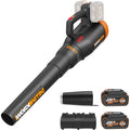 WORX Nitro WG581.1 40V Cordless Leaf Blower, Quiet Electric Blower for Lawn Care with 530CFM &amp; 180MPH, 2 Batteries &amp; Charger Included