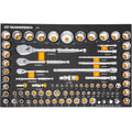 GEARWRENCH 83 Pc. 1/4, 3/8", 1/2" 90-Tooth SAE/Metric Mechanics Tool Set with EVA Foam Tray 86529
