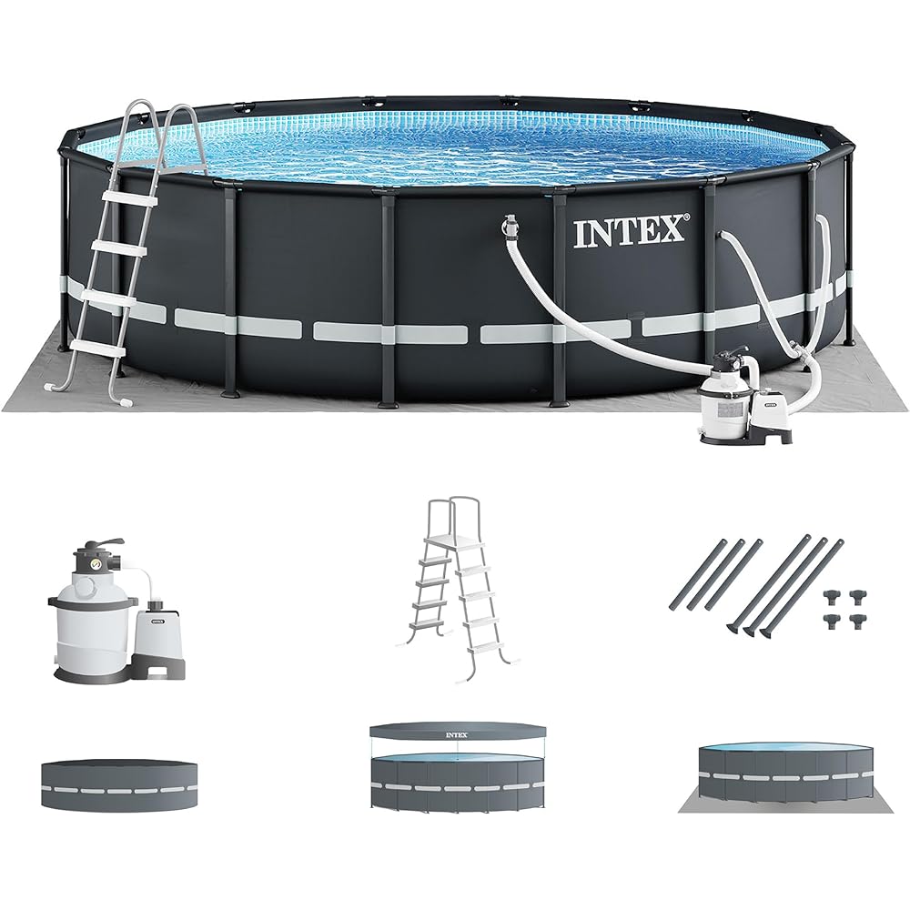 INTEX 26325EH Ultra XTR Deluxe Above Ground Swimming Pool Set16ft x 48in – Includes 1500 GPH Cartridge Sand Filter Pump – SuperTough Puncture Resistant – Rust Resistant – Easy to Assemble
