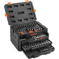 VEVOR Mechanics Tool Set and Socket Set, 1/4" 3/8" 1/2" Drive Deep and Standard Sockets, 450 Pcs SAE and Metric Mechanic Tool Kit with Bits, Combination Wrench, Hex Wrenches, Accessories, Storage Case