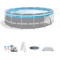 INTEX 26729EH 16ft x 48in Prism Frame Clearview Above Ground Swimming Pool Set, Includes 1500 GPH Cartridge Filter Pump, SuperTough Puncture Resistant, Rust Resistant, 5061 Gallon Capacity