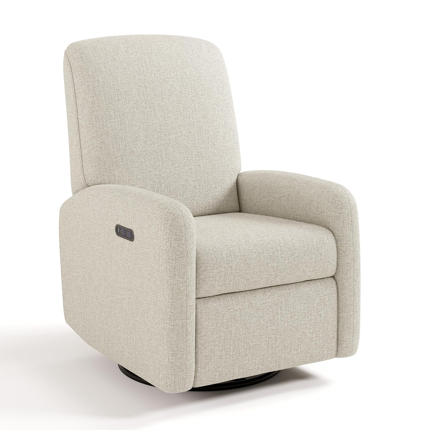 Graco Bellwood Power Recliner Swivel Glider (Dune Basketweave) – Electronic Power Recliner for Nursery, Includes Dual-USB Charging Port for USB-A &amp; USB-C, Glider Rocking Chair with Full Recline