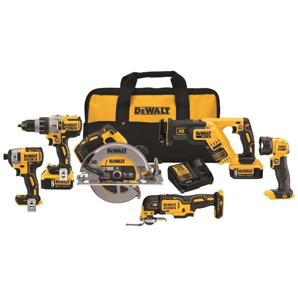 DEWALT 20V MAX Power Tool Combo Kit, 6-Tool Cordless Power Tool Set with 2 Batteries and Charger (DCK694P2)