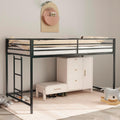 Twin Size Low Loft Bed for Kids,Metal Loft Bed Frame for Boys Girls,Kids Loft Bed Twin Size,Junior Low Loft Bed, Black