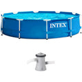 INTEX 28201EH Metal Frame Above Ground Swimming Pool Set10ft x 30in – Includes 330 GPH Cartridge Filter Pump – Puncture-Resistant Material – Rust Resistant – 1185 Gallon Capacity