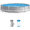 Intex 26711EH Prism Frame Premium Above Ground Swimming Pool Set12ft x 30in – Includes 530 GPH Cartridge Filter Pump – SuperTough Puncture Resistant – Rust Resistant – 1718 Gallon Capacity